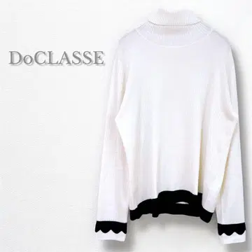DoCLASSE 터틀넥 스웨터 L 화이트/블랙