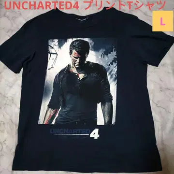 레어 UNCHARTED 4 언차티드 4 프린트 티셔츠