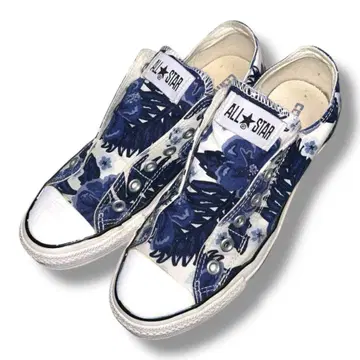 CONVERSE ALL STAR 스니커즈 레어 딥 블루 플로럴 디자인