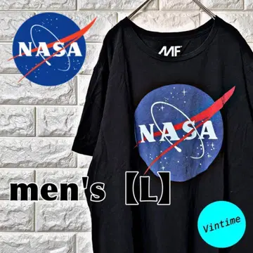 AH218 [ NASA ] 프린트 티셔츠 [ 남성용 L ] 블랙