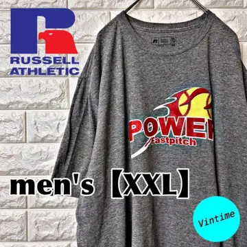AC72 [ RUSSELL ] 프린트 티셔츠 [ 남성용 XXL ] 그레이