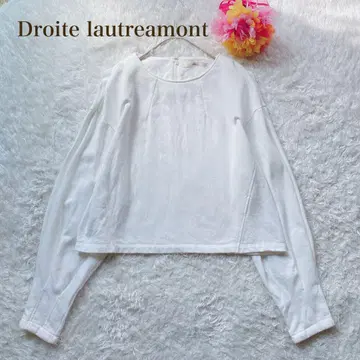 드로와뜨 로트레아몽 [ L ] 화이트 긴팔 상의 미들 기장 캐주얼