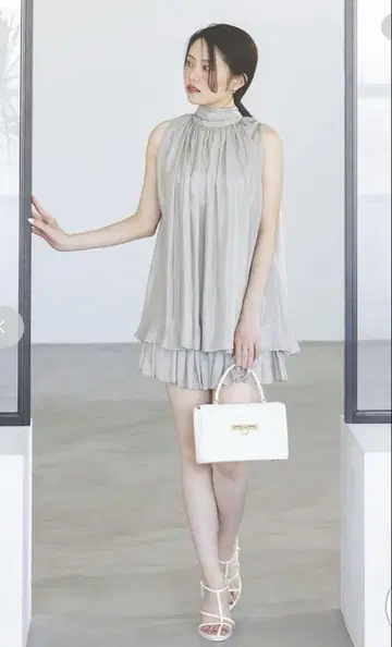 SNIDEL 아메슬리 개더 블라우스 세트 모카