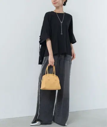 SABUROKU 백 디자인 티셔츠 블랙