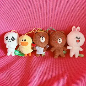 레어품! 구하기 어려움 LINE FRIENDS 키링 5개 세트