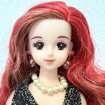 [ 제니 ] 빨간 머리 고져스 금색 라메 드레스 TAKARA JENNY
