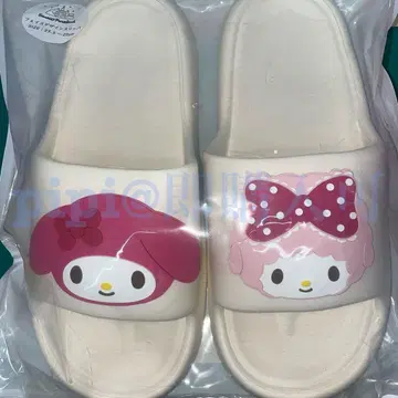 2 마이멜로디 피아노 쨩 페이스 디자인 슬리퍼 퓨로랜드 산리오