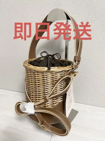 [당일 발송] 천연 소재 버킷형 바스켓백 브라운 시마무라