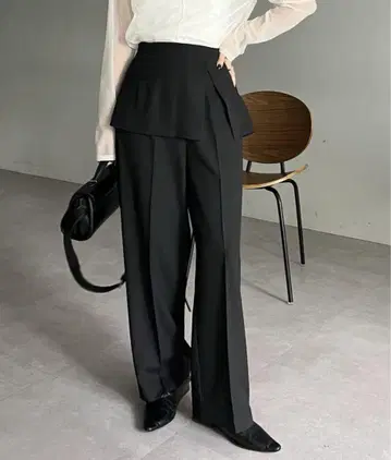 랩스커트 레이어드 팬츠 블랙 36