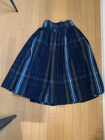 네이비 플레어 롱 스커트