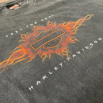 Harley-Davidson 프레임 디자인 90년대 티셔츠 페이드
