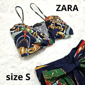 [ ZARA ] 새상품급 뷔스티에 스커트 셋업 올 패턴 네이비 S