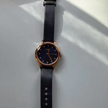 FOSSIL 손목시계 네이비 가죽