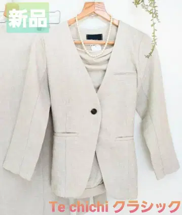 새상품 테치치 클래식 자켓 노카라 출퇴근 린넨 스타일 여름 자켓