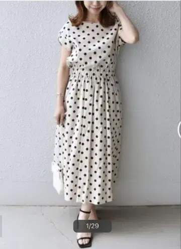 SHIPS any 쉽스애니 린넨 믹스 페탈 슬리브 원피스