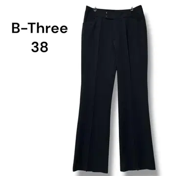 새상품급 비쓰리 슬랙스 38 W69~72 블랙 스트레치 스트라이프