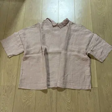 린넨 반팔 셔츠 옅은 핑크