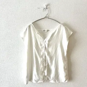 [쿠미쿄쿠] 블라우스 키넥 이소재 프렌치 슬리브 무지 심플 2