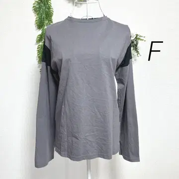 앤트마리스 그레이 F 긴팔 티셔츠 메쉬 디테일 면 100%