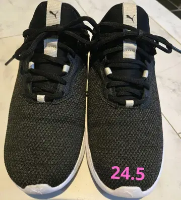 PUMA 블랙 스니커즈 24.5cm SOFTRIDE
