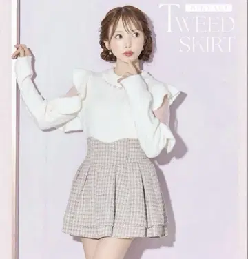 미셸 마카롱 슬림 레그 스커트 트위드 더스티 핑크 S