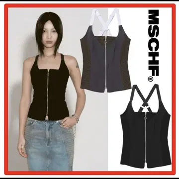 MSCHF 미스치프 STRAP ZIP UP SLEEVELESS 블랙