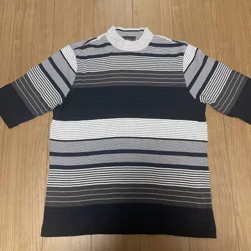 Tsuki.s 멀티 보더 모크넥 티셔츠 L 사이즈
