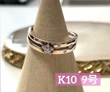 Vendome Aoyama K10 핑크 골드 플라워 모티브 반지 9호