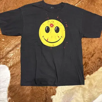 빈티지 펀칭 스마일 건샷 티셔츠 컷 택 XL 상당
