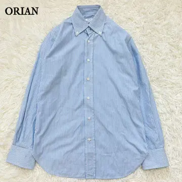 ORIAN 긴팔 스트라이프 셔츠 37 이탈리아제 블루 계열 슬림 핏