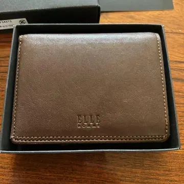 미사용 남성용 2단 지갑 양가죽 브라운 계열 ELLE HOMME