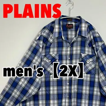 M623 [ PLAINS ] 긴팔 체크 셔츠 [ 2X ]