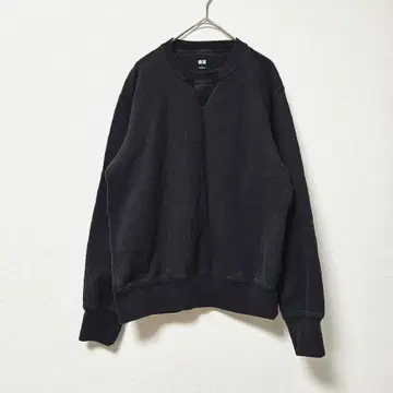 [ UNIQLO ] 유니클로 스웨트 셔츠 긴팔 심플 블랙 (S)