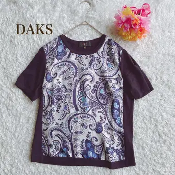DAKS 닥스 [ M ] 페이즐리 무늬 반팔 티셔츠 실크 100% 이소재
