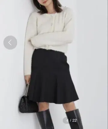 PROPORTION BODY DRESSING 트위드 미니 스커트 블랙 S
