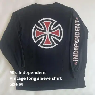 90's Independent 블랙 롱T 백 프린트 M 사이즈
