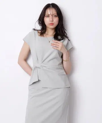 새상품 Mystrada 리본 저지 블라우스 민트