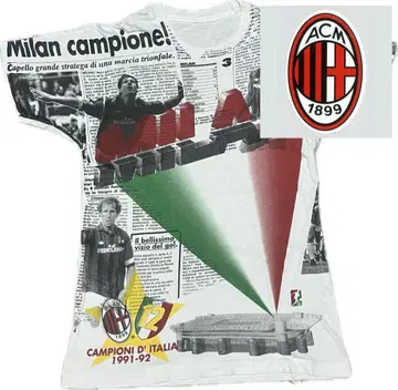 AC Milan 1991-92 기념 유로 빈티지 판 바스턴 구제 의류