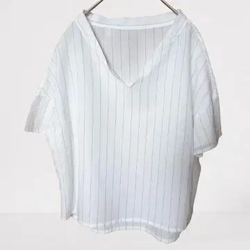 ballsey 보르지 풀오버 블라우스 화이트 핀스트라이프 마 혼방