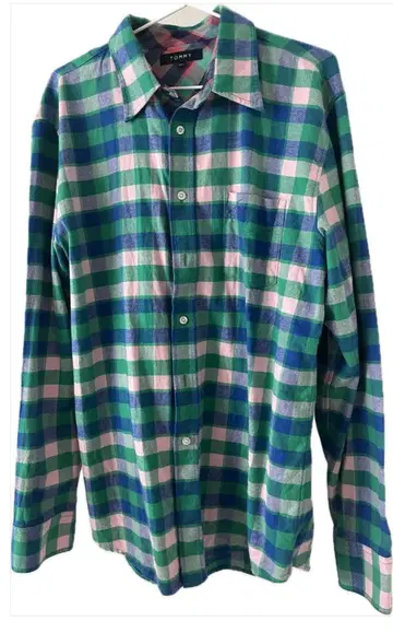 Tommy XL 체크 무늬 플란넬 셔츠