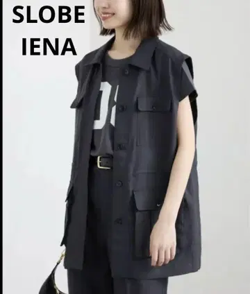 SLOBE IENA 다크 그레이 슬리브리스 밀리터리 자켓