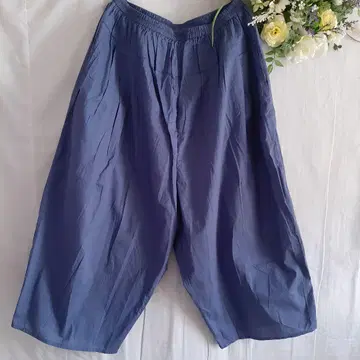 베리떼꾸르 블루 사루엘 팬츠 벌룬 팬츠 허리밴딩