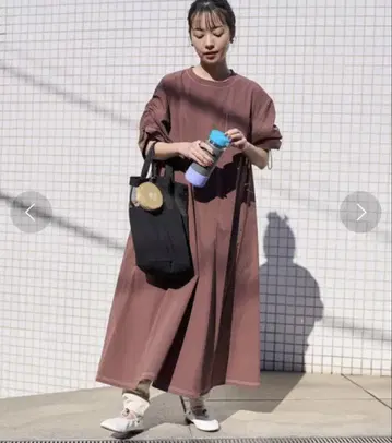 사우전드마일 소매 셔링 원피스