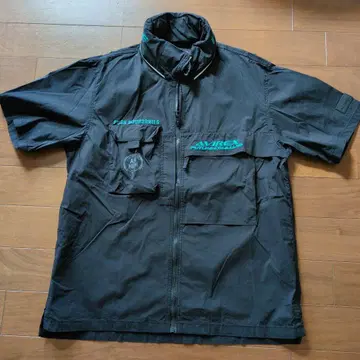 [AVIREX] 숏 슬리브 반팔 블랙 점퍼 2XL 라이더