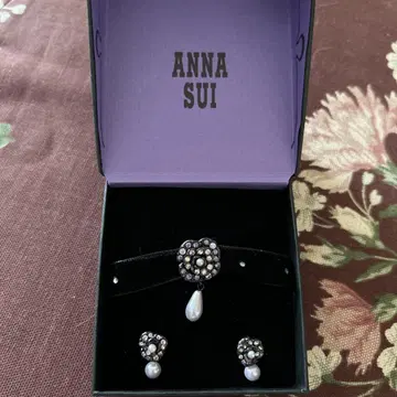 ANNA SUI 펄 스톤 귀걸이, 초커 세트