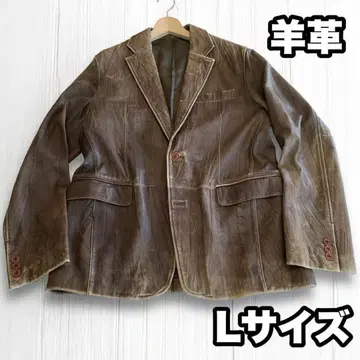 양가죽 가죽 자켓 테일러드 자켓 L 천연 가죽 앙콘 빈티지