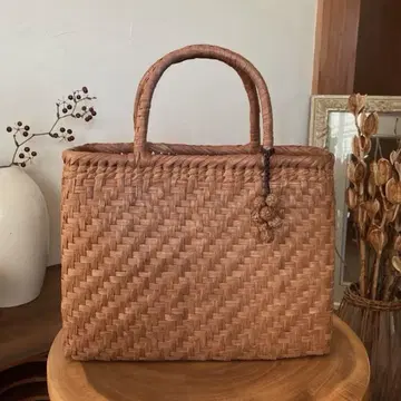 새상품급 산포도 바스켓백 아지로엮기 참 포함 바구니
