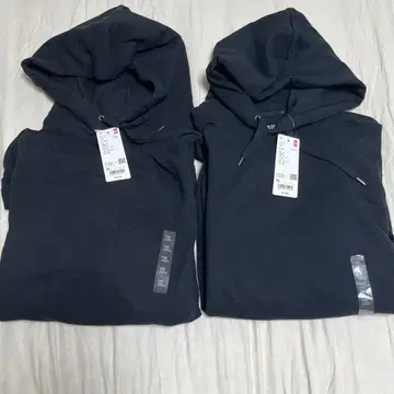 UNIQLO 유니클로 스웨트 풀오버 후드티 블랙 XL 2개 세트
