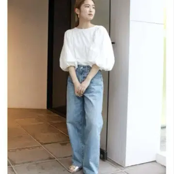 [새상품 미사용] ungrid 퍼프 슬리브 도킹 블라우스