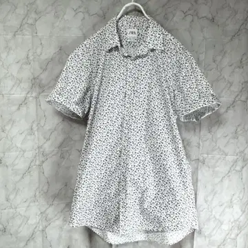ZARA 반팔 셔츠 꽃무늬 화이트